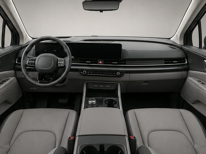 Kia Carnival 1.6 Hybrid GT-Line – dashboard en voorstoelen