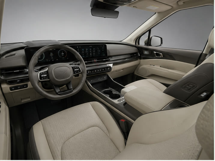 Kia Carens 1.5 T-GDi DynamicPlusLine – dashboard en voorstoelen