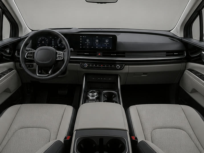 Kia Carnival 2.2 CRDi ExecutiveLine – dashboard en voorstoelen